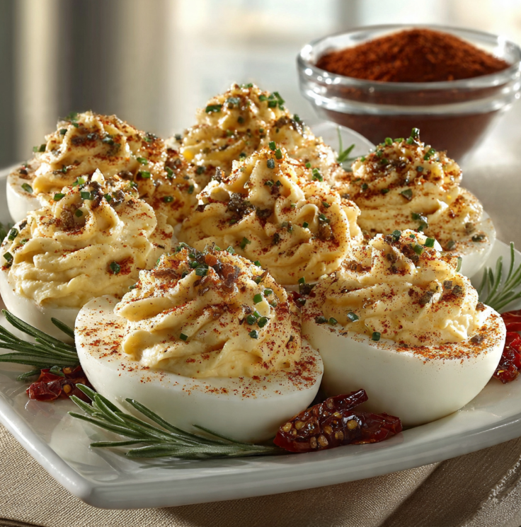 Best classic deviled eggs on a platter with paprika and creamy yolk filling for an easy party appetizer
