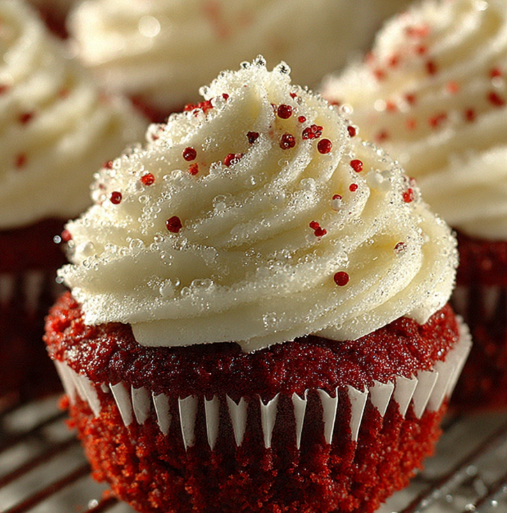 Frosted Copycat Red Velvet Cupcake Cookies Closeup